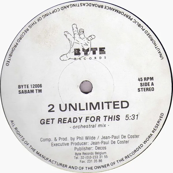 2 Unlimited — Get Ready For This, cover art