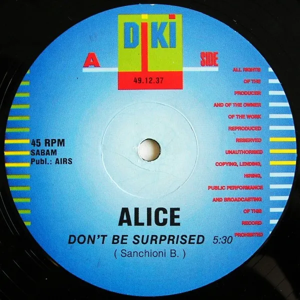 Alice — Don't Be Surprised, cover art