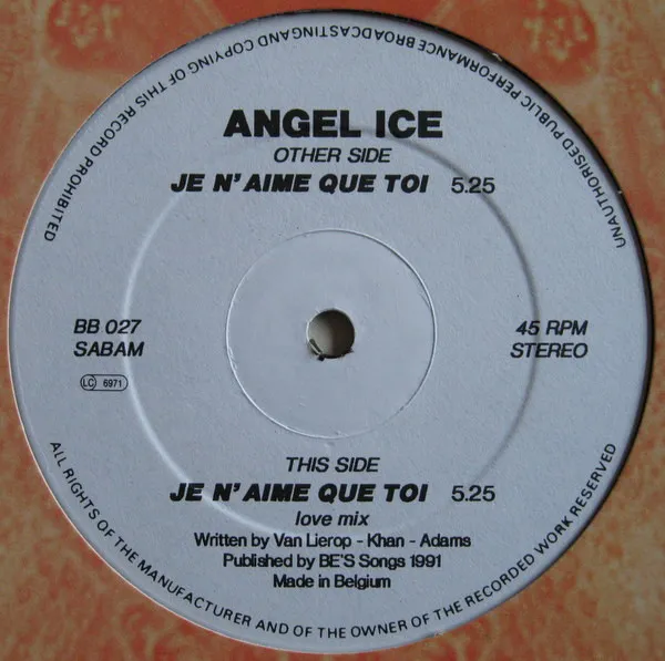 Angel Ice — Je N'aime Que Toi, cover art