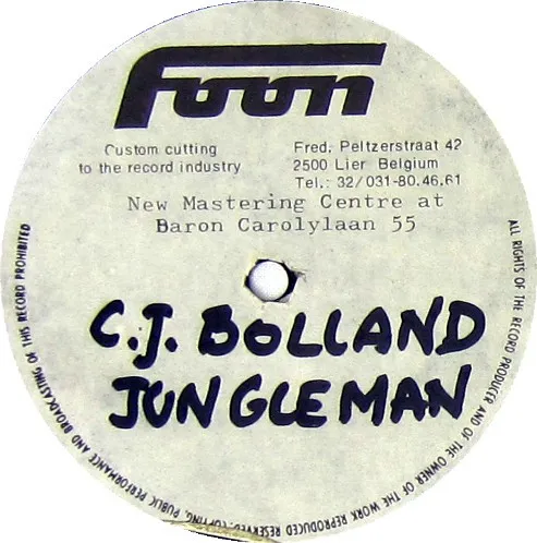 CJ Bolland — Jungle Man, cover art