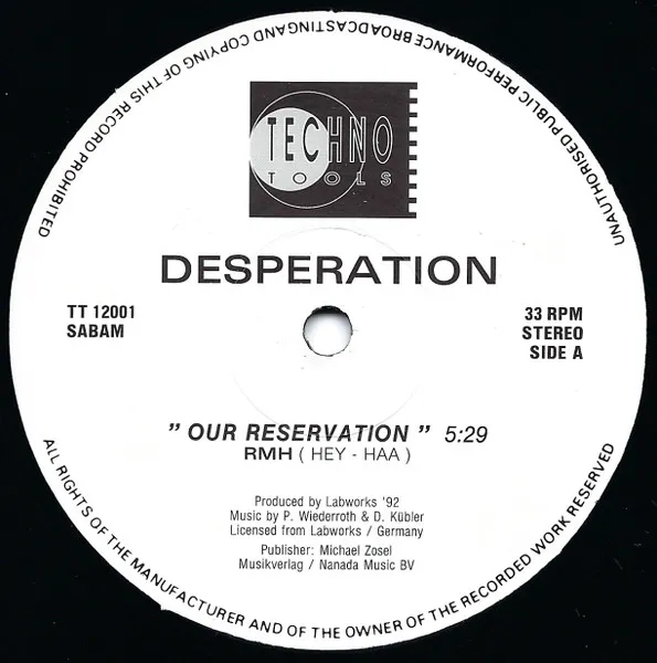 Desperation — Our Reservation, cover art