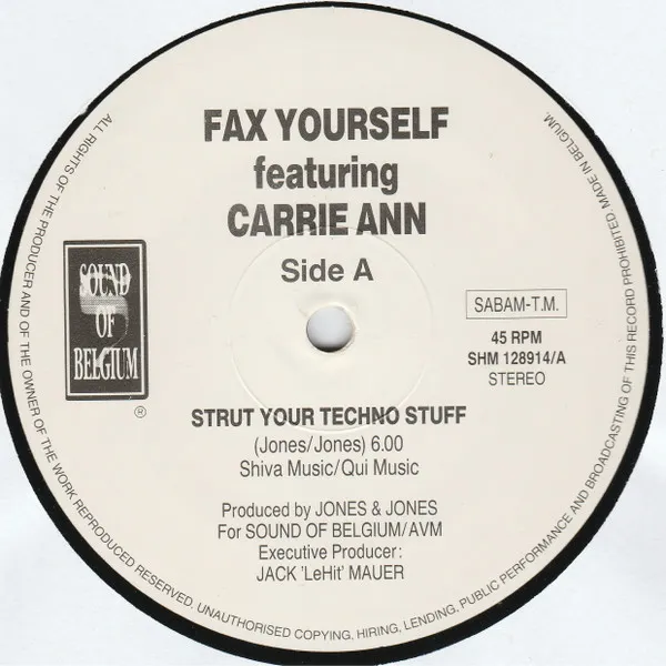 Fax Yourself Featuring Carrie Ann — Strut Your Techno Stuff, cover art
