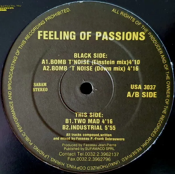 Feeling Of Passions — Bomb T'Noise, cover art