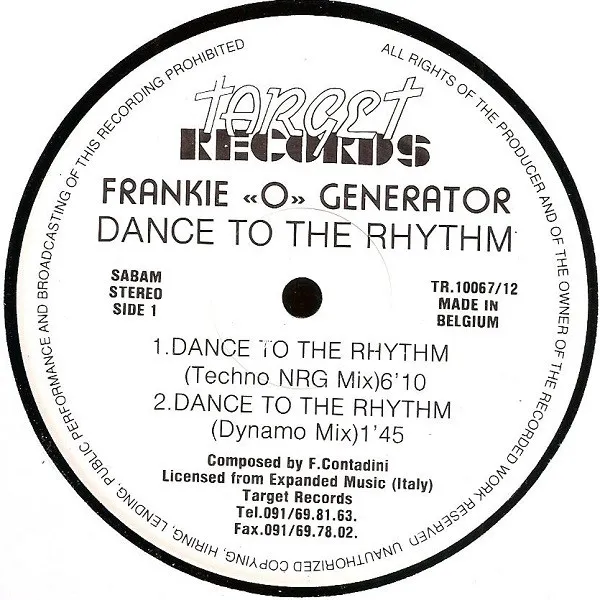 Frankie "O" Generator — Dance To The Rhythm, cover art