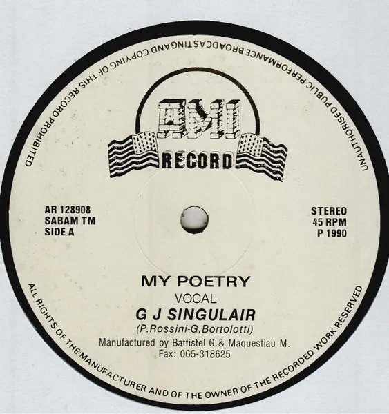 G.J. Singulair — My Poetry, cover art