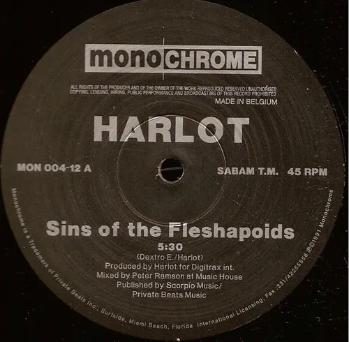 Harlot — Sins Of The Fleshapoids, cover art