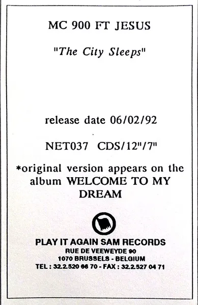 MC 900 Ft Jesus — The City Sleeps, cover art