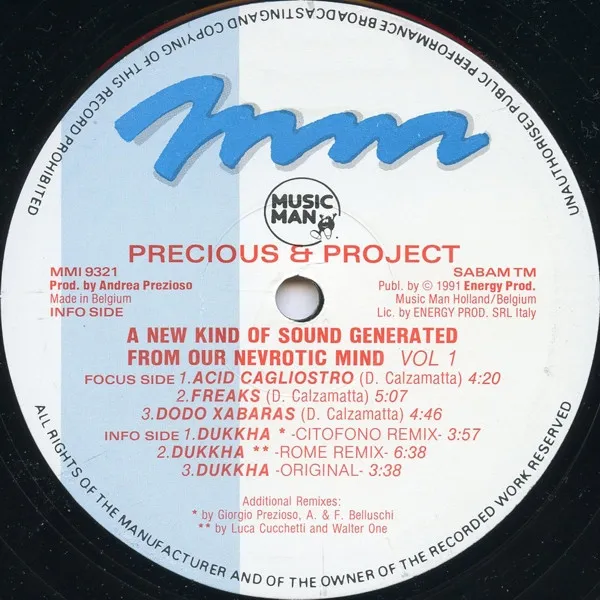 Precious X Project — A New Kind Of Sound Generated From Our Nevrotic Mind Vol.1, cover art