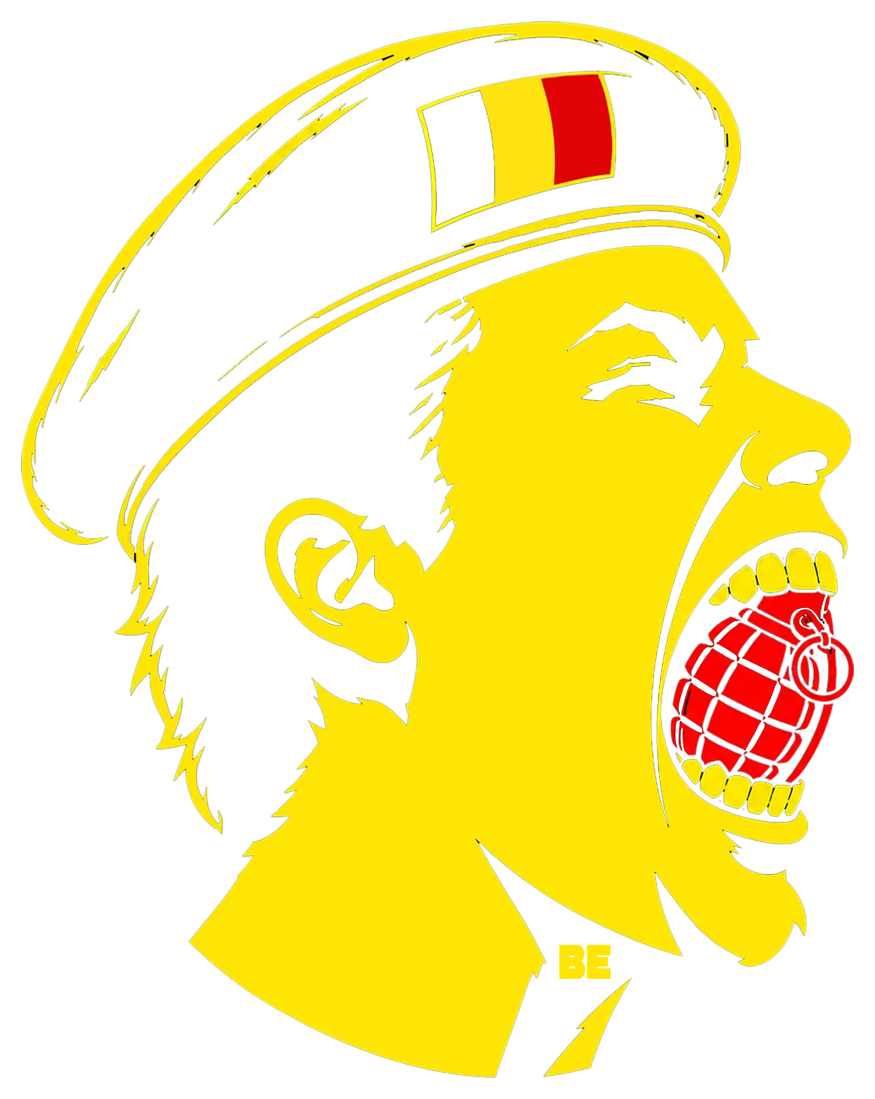 Grenade artwork in yellow with black outlines